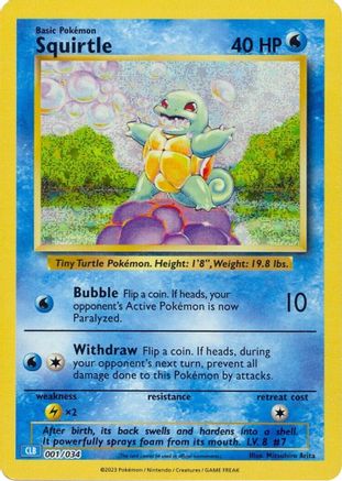 Image of Squirtle 001/034  - Holofoil Trading Card Game Classic - Classic Collection