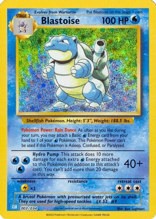 Image of Blastoise 003/034  - Holofoil Trading Card Game Classic - Classic Collection