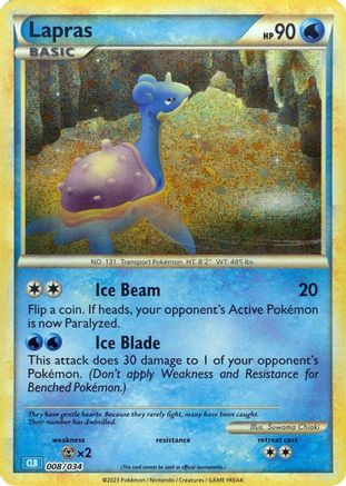 Image of Lapras 008/034  - Holofoil Trading Card Game Classic - Classic Collection