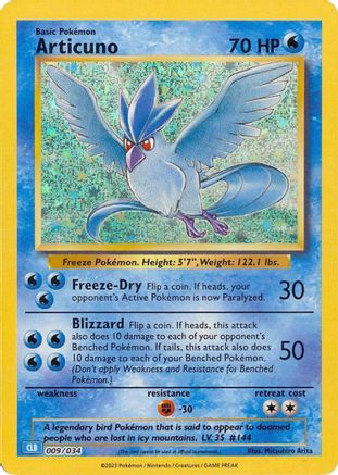 Image of Articuno 009/034  - Holofoil Trading Card Game Classic - Classic Collection