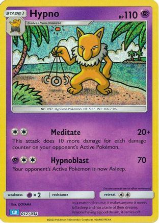Image of Hypno 012/034  - Holofoil Trading Card Game Classic - Classic Collection