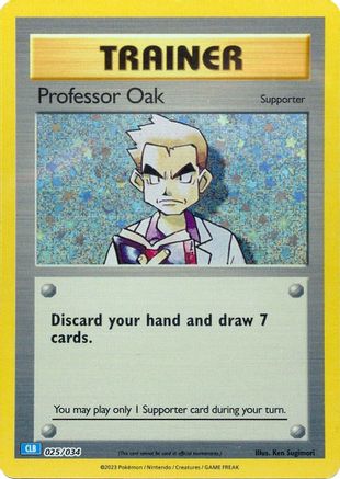 Image of Professor Oak (CLB) 025/034  - Holofoil Trading Card Game Classic - Classic Collection