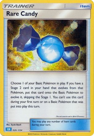 Image of Rare Candy (CLB) 026/034  - Holofoil Trading Card Game Classic - Classic Collection