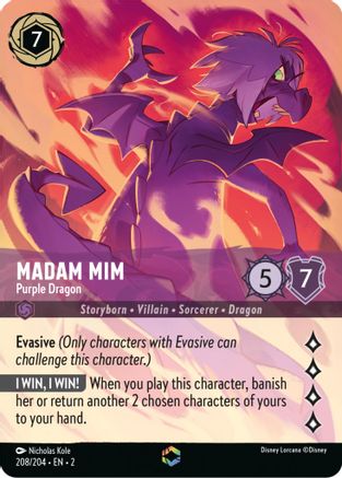 Image of Madam Mim - Purple Dragon (Enchanted) (208/204) - Rise of the Floodborn Holofoil