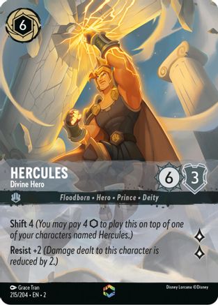 Image of Hercules - Divine Hero (Enchanted) (215/204) - Rise of the Floodborn Holofoil