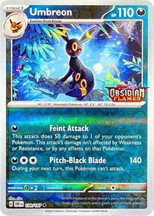 Image of Umbreon (Obsidian Flames Stamped) 130/197  - Reverse Holofoil Miscellaneous Cards & Products - Promo
