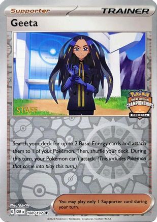 Image of Geeta (Regional Championships) [Staff] 188/197  - Reverse Holofoil League & Championship Cards - Promo