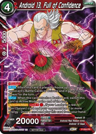 Image of Android 13, Full of Confidence (Zenkai Series Tournament Pack Vol.6) (P-554) - Tournament Promotion Cards