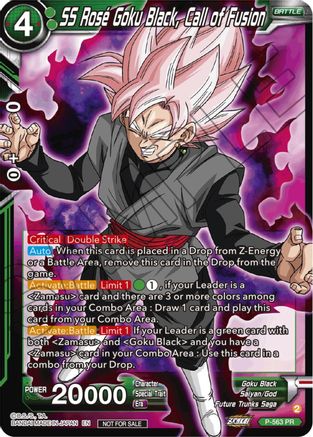 Image of SS Rose Goku Black, Call of Fusion (Zenkai Series Tournament Pack Vol.6) (P-563) - Tournament Promotion Cards