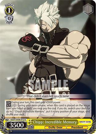 Image of Chipp: Incredible Memory (GGST/SX06-012 U) - Guilty Gear -Strive-