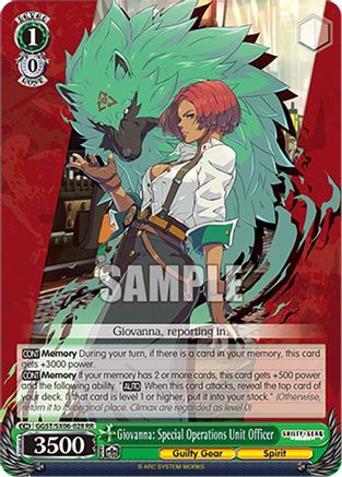 Image of Giovanna: Special Operations Unit Officer (GGST/SX06-028 RR) - Guilty Gear -Strive-