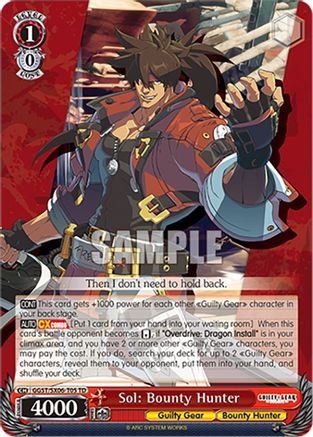 Image of Sol: Bounty Hunter (GGST/SX06-T05 TD) - Guilty Gear -Strive-