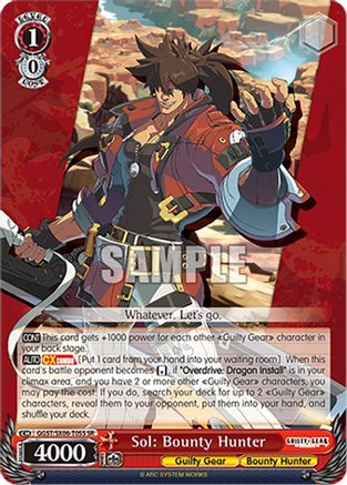 Image of Sol: Bounty Hunter (SR) (GGST/SX06-T05S SR) - Guilty Gear -Strive-