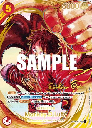 Image of Monkey.D.Luffy (012) (Alternate Art) (Gold-Stamped Signature) (ST01-012) - Awakening of the New Era Foil
