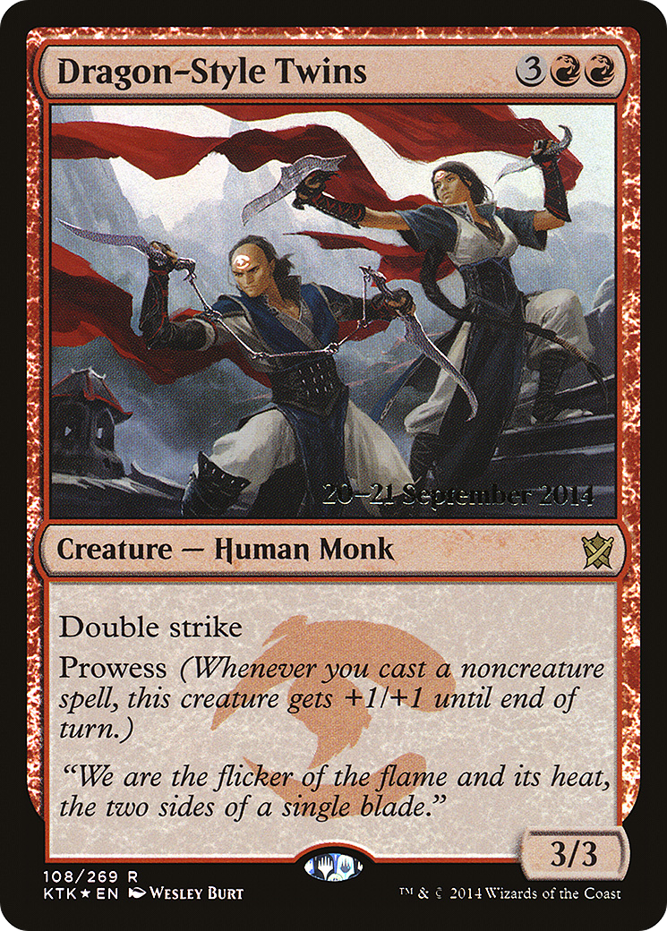 Image of Dragon-Style Twins (PRE-108) - Khans of Tarkir Promos Foil