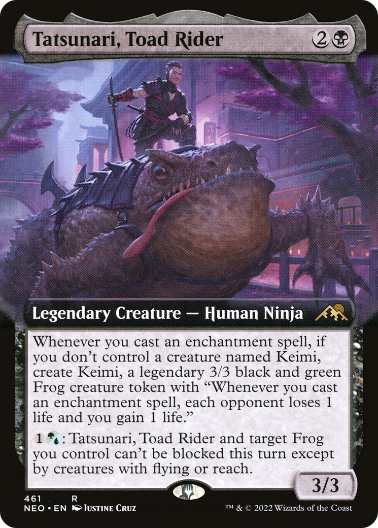 Image of Tatsunari, Toad Rider (Extended Art) (NEO-461) - Kamigawa: Neon Dynasty: (Extended Art)