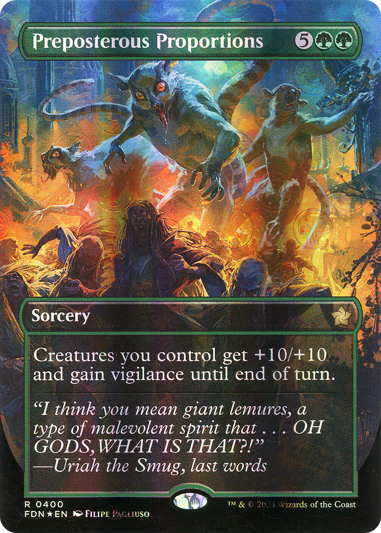 Image of Preposterous Proportions (Borderless) (Mana Foil) (FDN-400) - Foundations (Borderless) Foil
