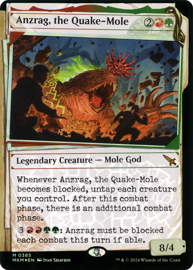 Image of Anzrag, the Quake-Mole (Showcase) (Invisible Ink) (MKM-385) - Murders at Karlov Manor: (Showcase) Foil