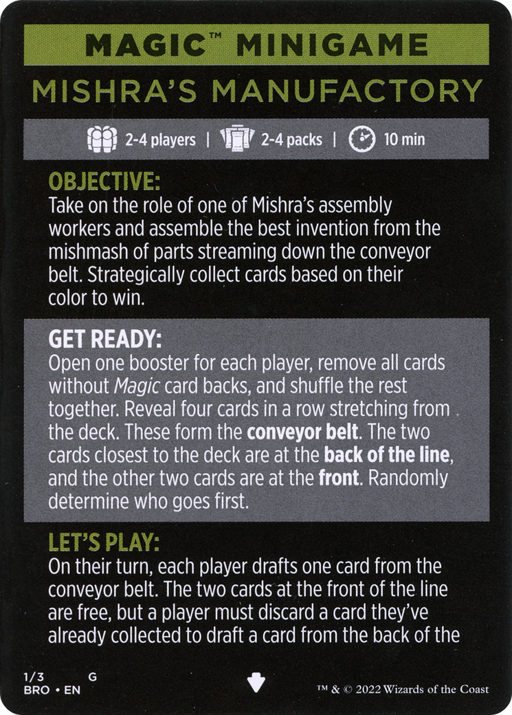 Image of Mishra's Manufactory // Mishra's Manufactory (cont'd) (MBRO-001) - The Brothers' War Minigames Foil