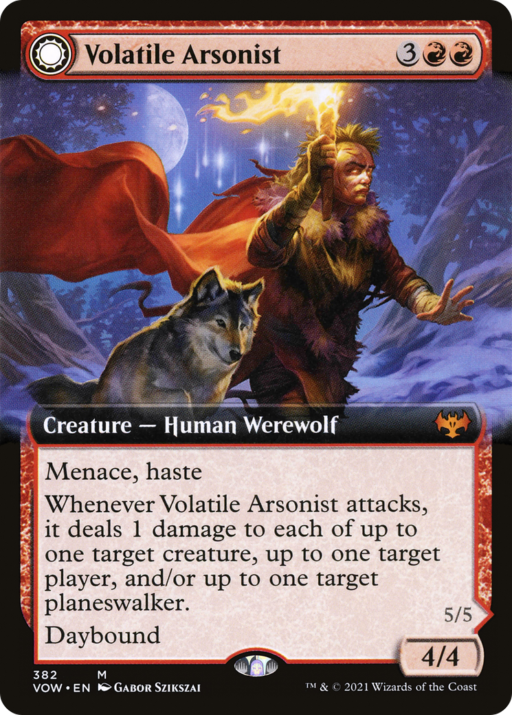 Image of Volatile Arsonist (Extended Art) (VOW-382) - Innistrad: Crimson Vow: (Extended Art, Double Faced Transform) Foil