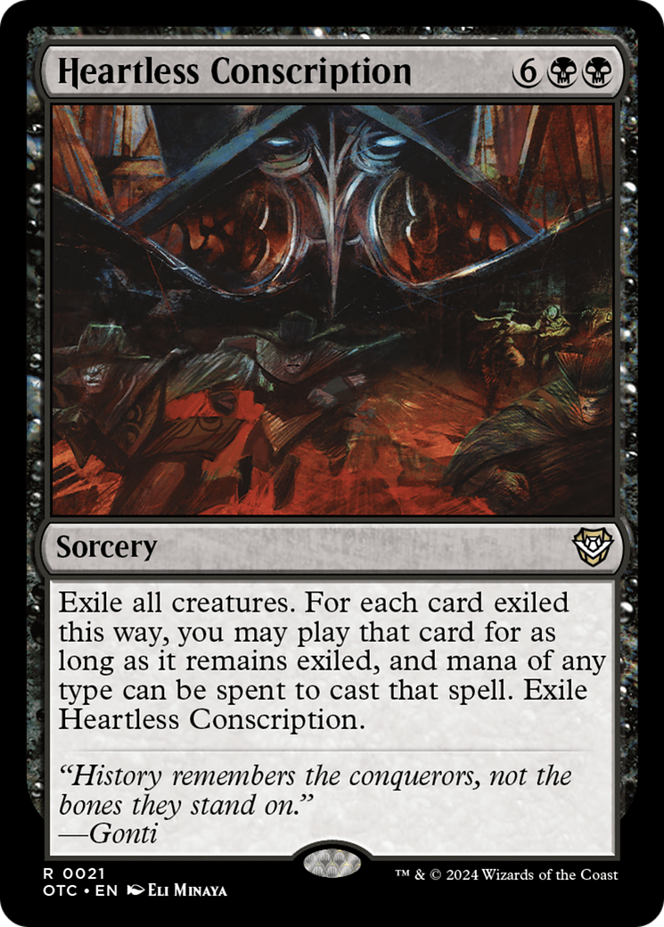 Image of Heartless Conscription (OTC-021) - Outlaws of Thunder Junction Commander