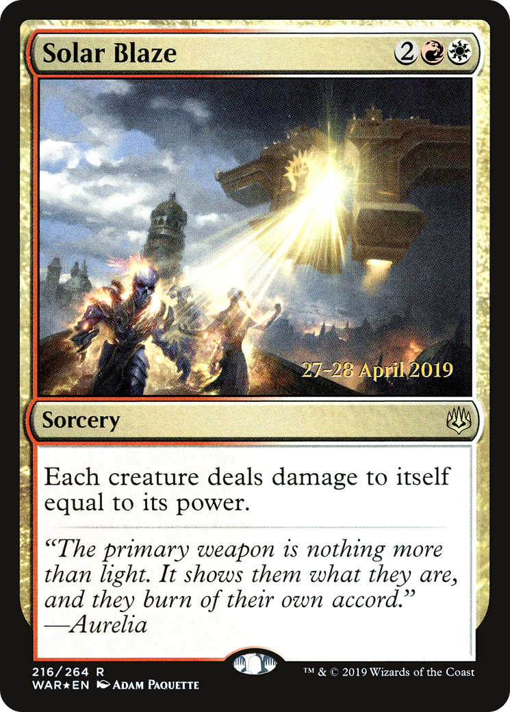 Image of Solar Blaze (PRE-216) - War of the Spark Promos Foil