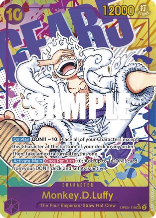 Image of Monkey.D.Luffy (119) (Alternate Art) (OP05-119) - Awakening of the New Era Foil