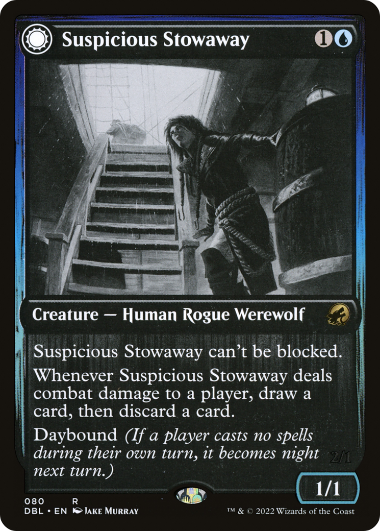 Image of Suspicious Stowaway (DBL-080) - Innistrad: Double Feature: (Double Faced Transform)