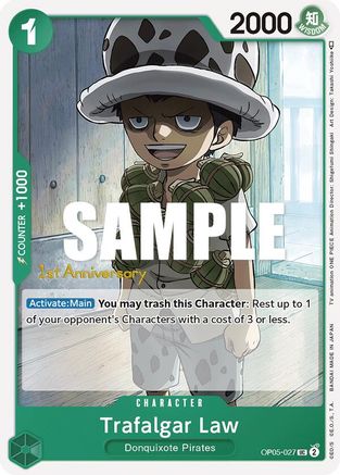 Image of Trafalgar Law (027) (OP05-027) - Awakening of the New Era: 1st Anniversary Tournament Cards