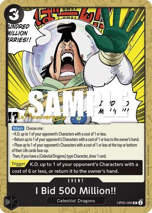 Image of I Bid 500 Million!! (OP05-096) - Awakening of the New Era: 1st Anniversary Tournament Cards