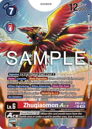 Image of Zhuqiaomon ACE (Alternate Art) (EX5-013) - Animal Colosseum Foil