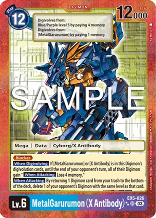 Image of MetalGarurumon (X Antibody) (2 Star Alternate Art) (EX5-026) - Animal Colosseum Foil