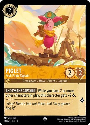 Image of Piglet - Pooh Pirate Captain (16/204) - Into the Inklands Cold Foil