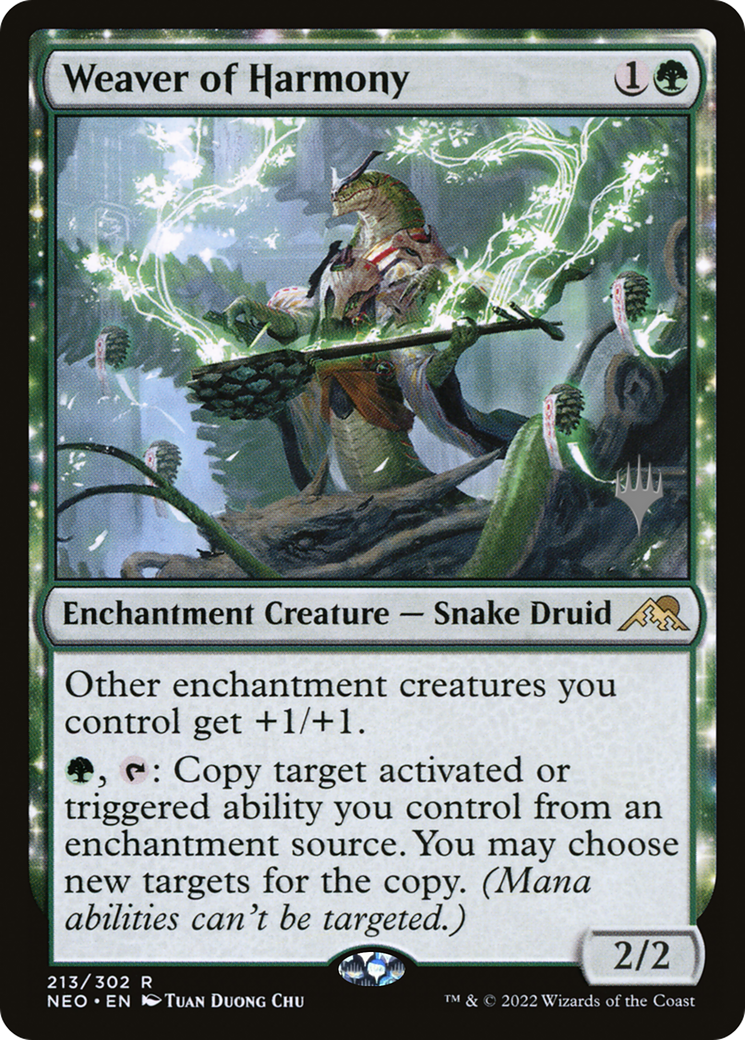 Image of Weaver of Harmony (PPNEO-213) - Kamigawa: Neon Dynasty Promos: (enchantment) Foil