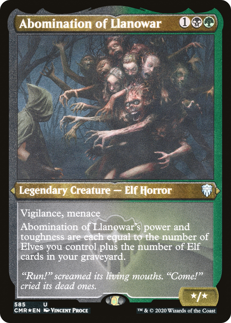 Image of Abomination of Llanowar (Foil Etched) (CMR-585) - Commander Legends Foil