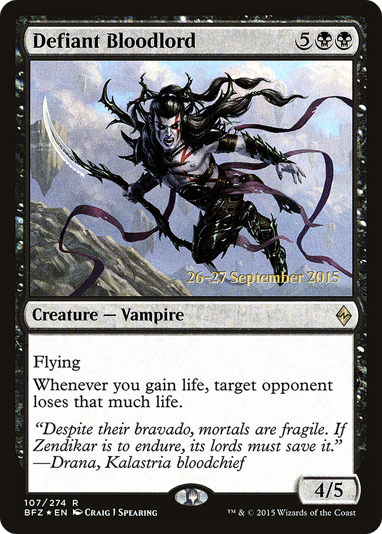 Image of Defiant Bloodlord (PRE-107) - Battle for Zendikar Promos Foil