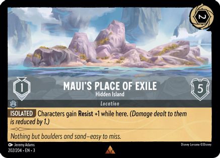 Image of Maui's Place of Exile - Hidden Island (202/204) - Into the Inklands Cold Foil