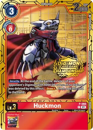Image of Huckmon - P-066 (Championship 2023 Gold Card Set) (P-066) - Digimon Promotion Cards Foil