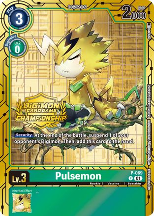 Image of Pulsemon - P-069 (Championship 2023 Gold Card Set) (P-069) - Digimon Promotion Cards Foil