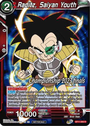 Image of Raditz, Saiyan Youth (2023 Championship Finals Celebration Pack) (BT11-005) - Tournament Promotion Cards Foil