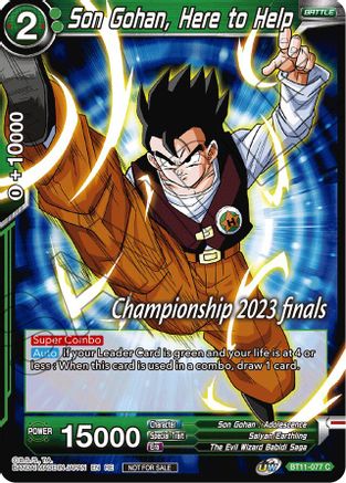 Image of Son Gohan, Here to Help (2023 Championship Finals Celebration Pack) (BT11-077) - Tournament Promotion Cards Foil