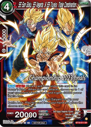 Image of SS Son Goku, SS Vegeta, & SS Trunks, Triple Combination (2023 Championship Finals Celebration Pack) (BT19-011) - Tournament Promotion Cards Foil