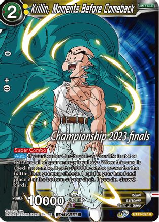 Image of Krillin, Moments Before Comeback (2023 Championship Finals Celebration Pack) (BT11-097) - Tournament Promotion Cards Foil