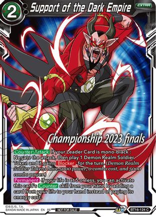 Image of Support of the Dark Empire (2023 Championship Finals Celebration Pack) (BT16-124) - Tournament Promotion Cards Foil
