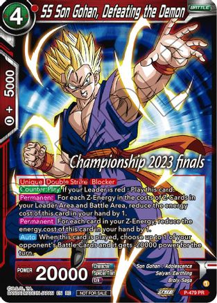 Image of SS Son Gohan, Defeating the Demon (2023 Championship Finals Celebration Pack) (P-479) - Tournament Promotion Cards Foil