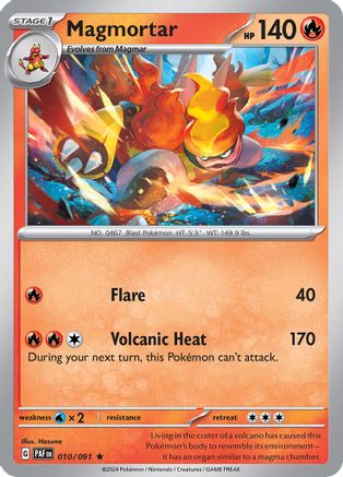 Image of Magmortar 010/091  - Holofoil SV Paldean Fates - Rare