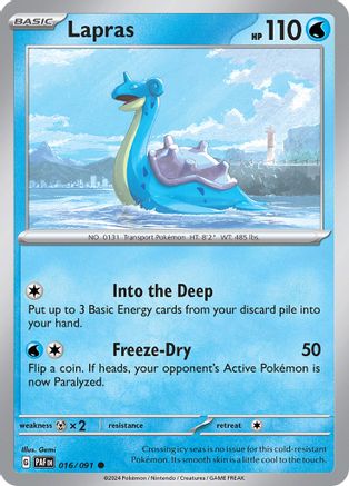 Image of Lapras 016/091  SV Paldean Fates - Common
