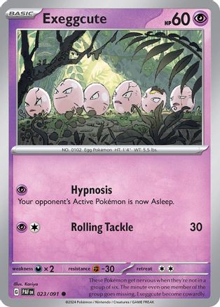 Image of Exeggcute 023/091  - Reverse Holofoil SV Paldean Fates - Common