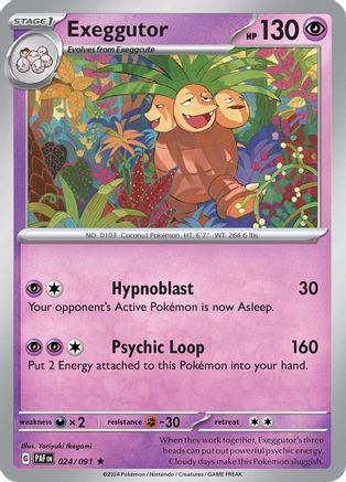 Image of Exeggutor 024/091  - Reverse Holofoil SV Paldean Fates - Rare