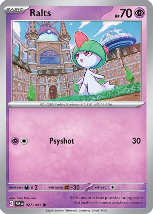 Image of Ralts 027/091  SV Paldean Fates - Common